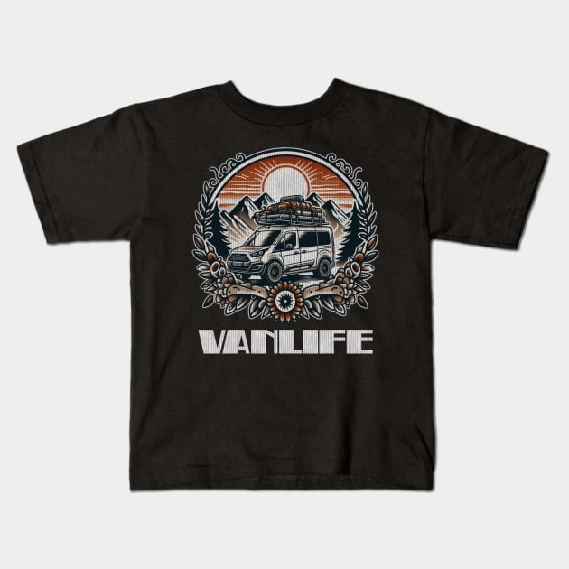 Vanlife transit connect Kids T-Shirt by Tofuvanman